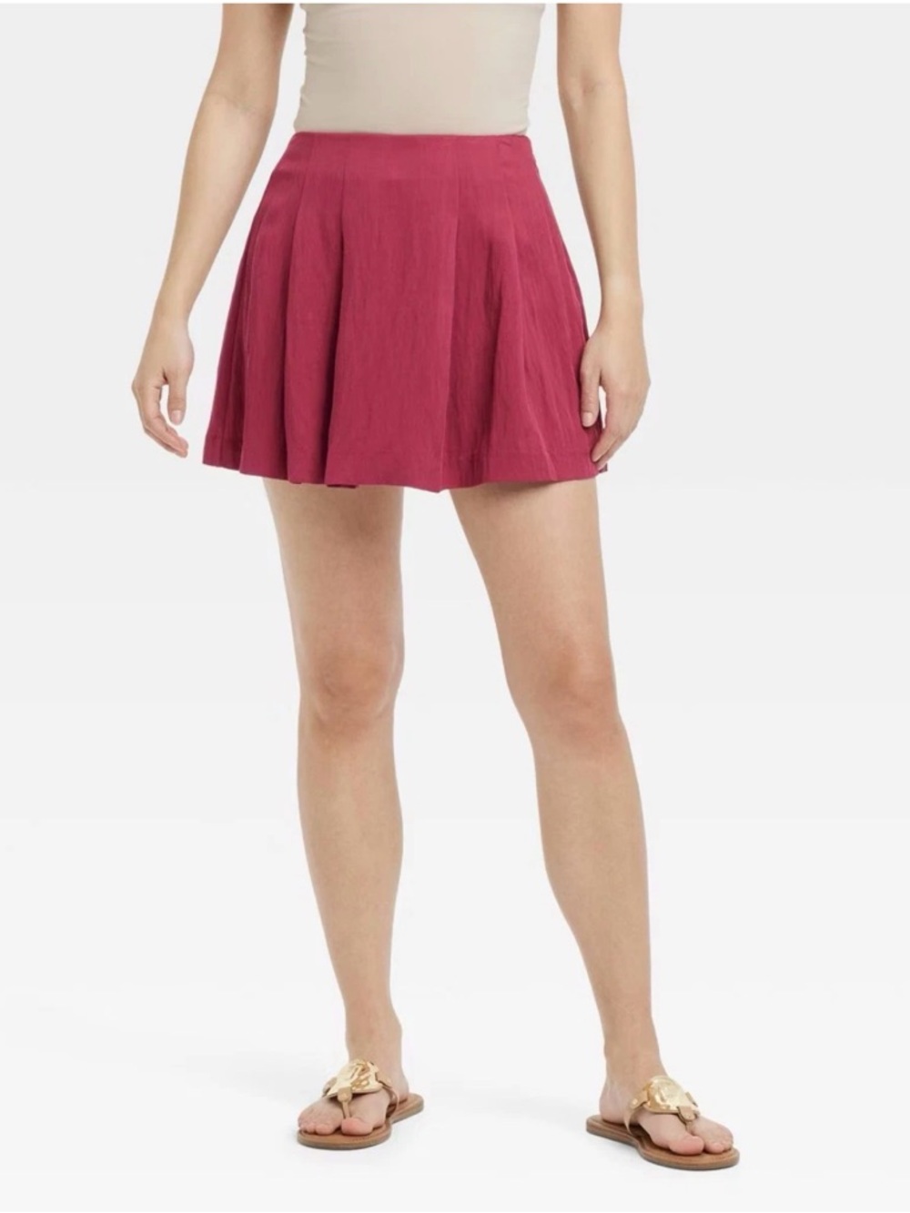 a new day Raspberry Pleated Skater Mini Skirt skort